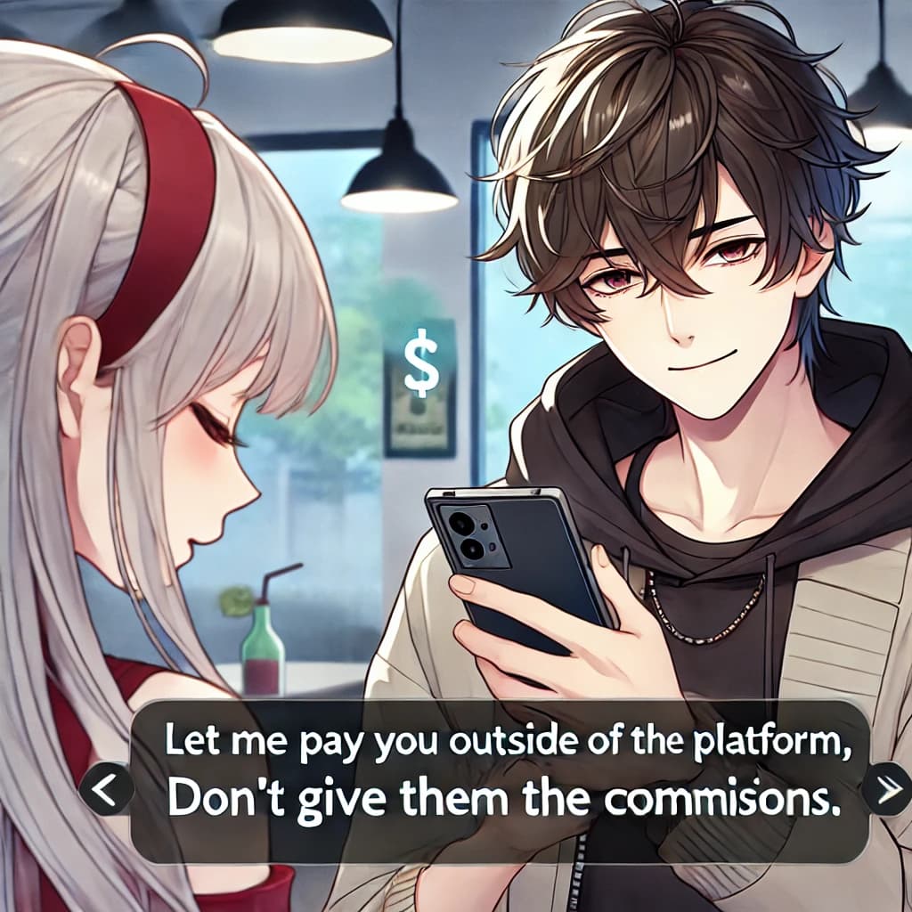 3. 'Let me pay you outside of the platform, don’t give them the commissions.'